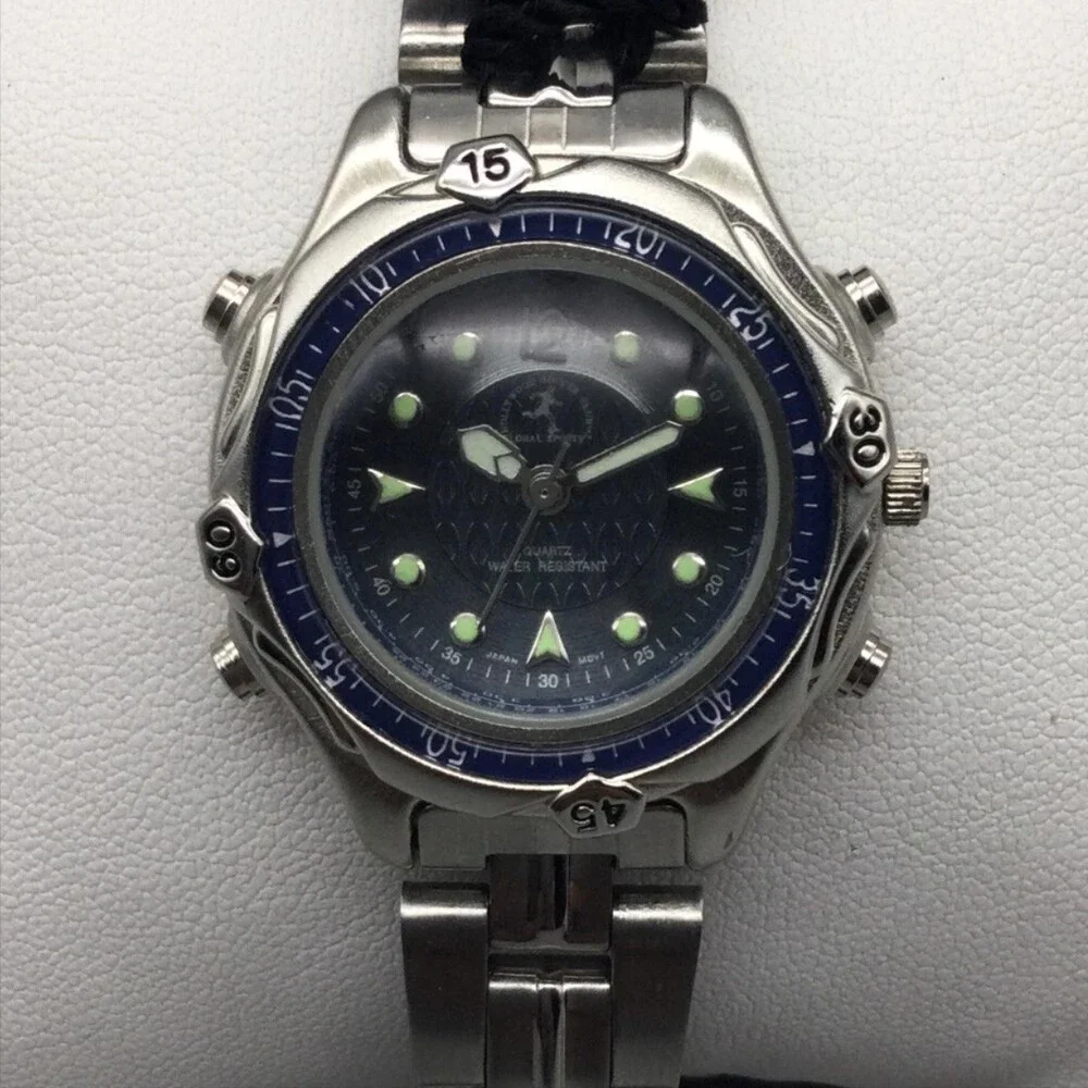 Hollywood Soccer Club Womens Watch 30mm Blue Dial Stainless New Battery 8